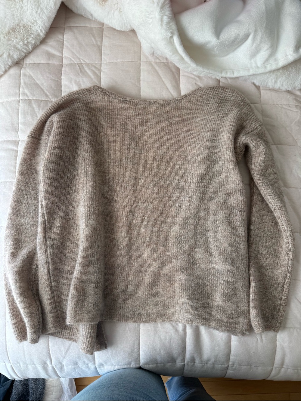 NWT Sezane Mohair Barry Cardigan Sweater in Taupe - Picture 5 of 6